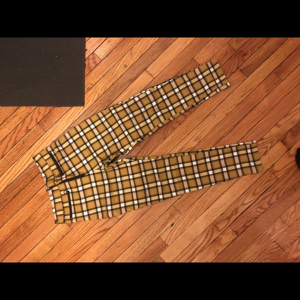 Yellow plaid trousers